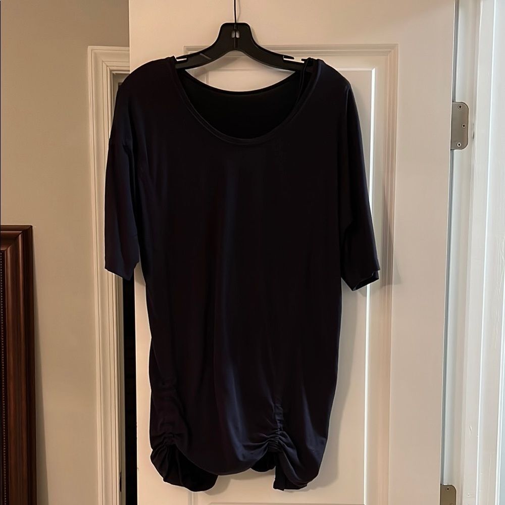 COS navy Relaxed Short Sleeve blouse